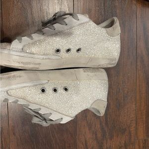 Golden goose superstar, sparkly